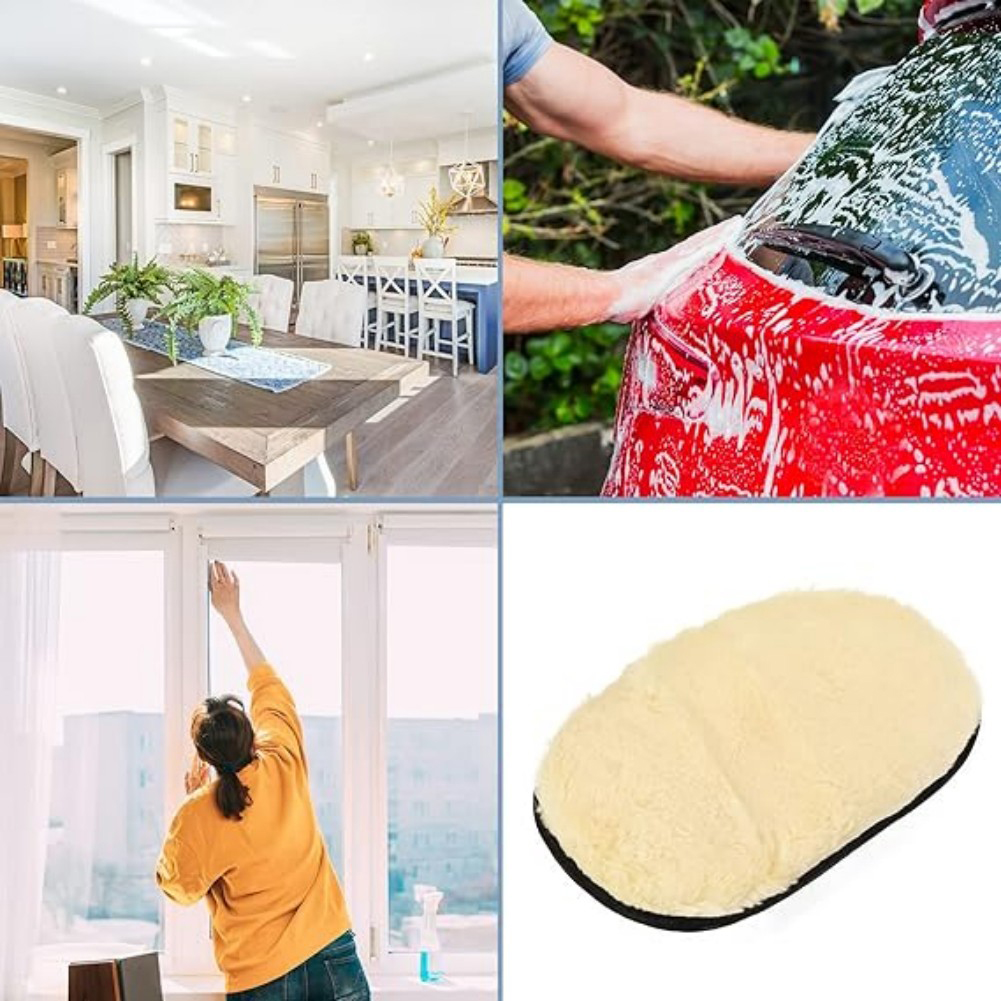 2PCS Cleaning Gloves, Car Wash Fleece Car Cleaning Pad Gloves Auto Washing Tools Car Wash Mat Ve