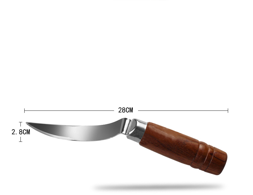 Title 6, Stainless Steel Coconut Knife With Wooden Handle