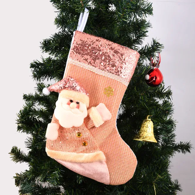 Tree Decorations Sequined Christmas Stocking Ornaments Gift Bag Black - Shop at LoveMi