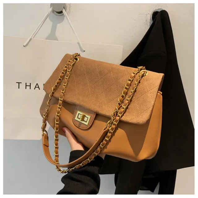Large Capacity Shoulder Chain All match Ins Messenger Bag Brown - Shop at LoveMi