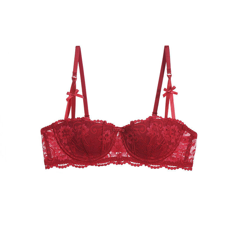 Title 6, French Pure Desire Lace Half Cup Thin Bra