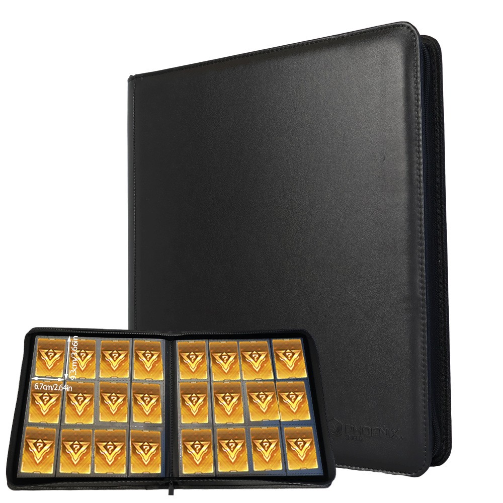 Premium ZIP Trading Card Binder Album Folder-12 Pocket 480 Leather-Covered — image 7