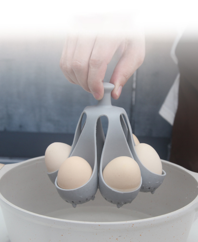 Title 9, Boiled Egg Holder Silicone Egg Steamer Tray Wit...