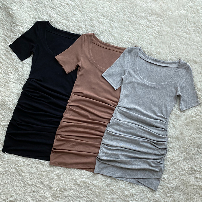 Pleated Asymmetric Short Sleeve Dress, picture 8 of 10