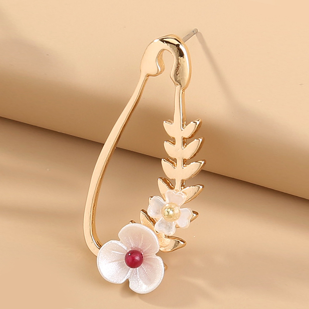 The individuality forest department small fresh flower pin earring, the sweet disposition flower tree leaf ear pendant earring ornament