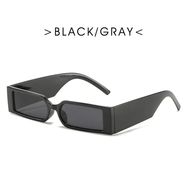 Vintage Small Frame Sunglasses Women's Square Transparent Color Colorful Sunglasses Black Grey - Shop at LoveMi