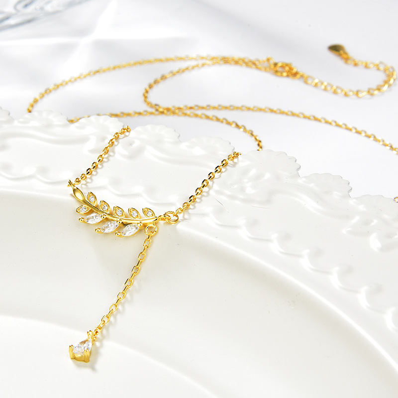New S925 Sterling Silver Collarbone Chain Female - 4