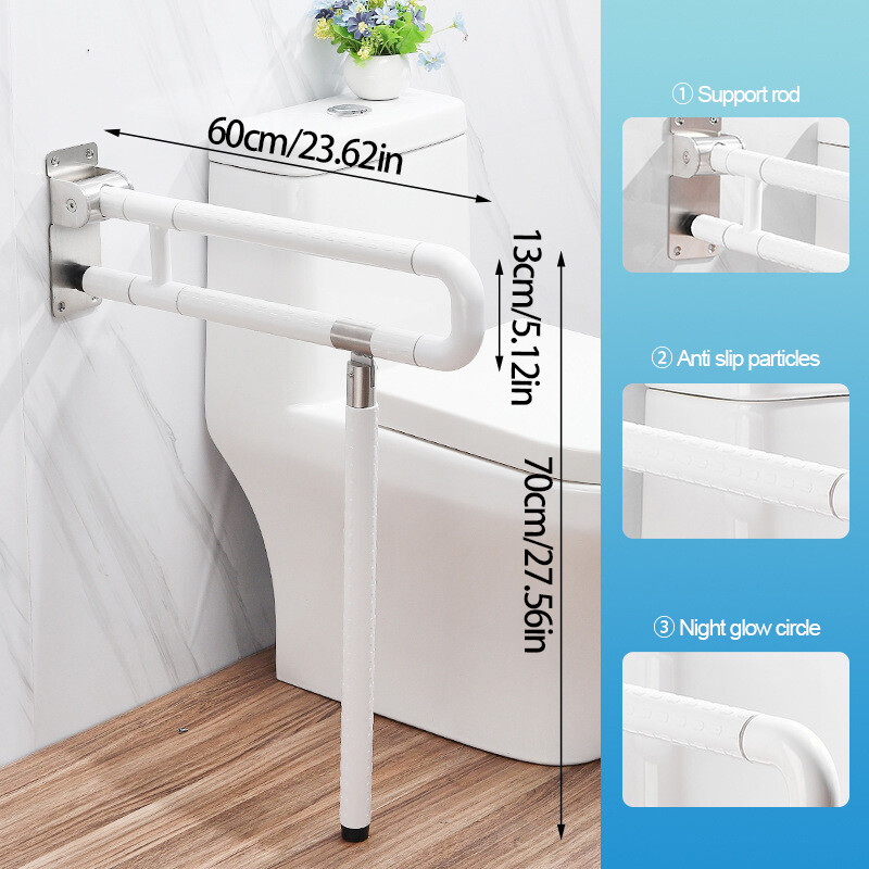 Safety Grab Bar Foldable Toilet Hand Rail Bathroom Support Disabled-Anti-slip — image 9