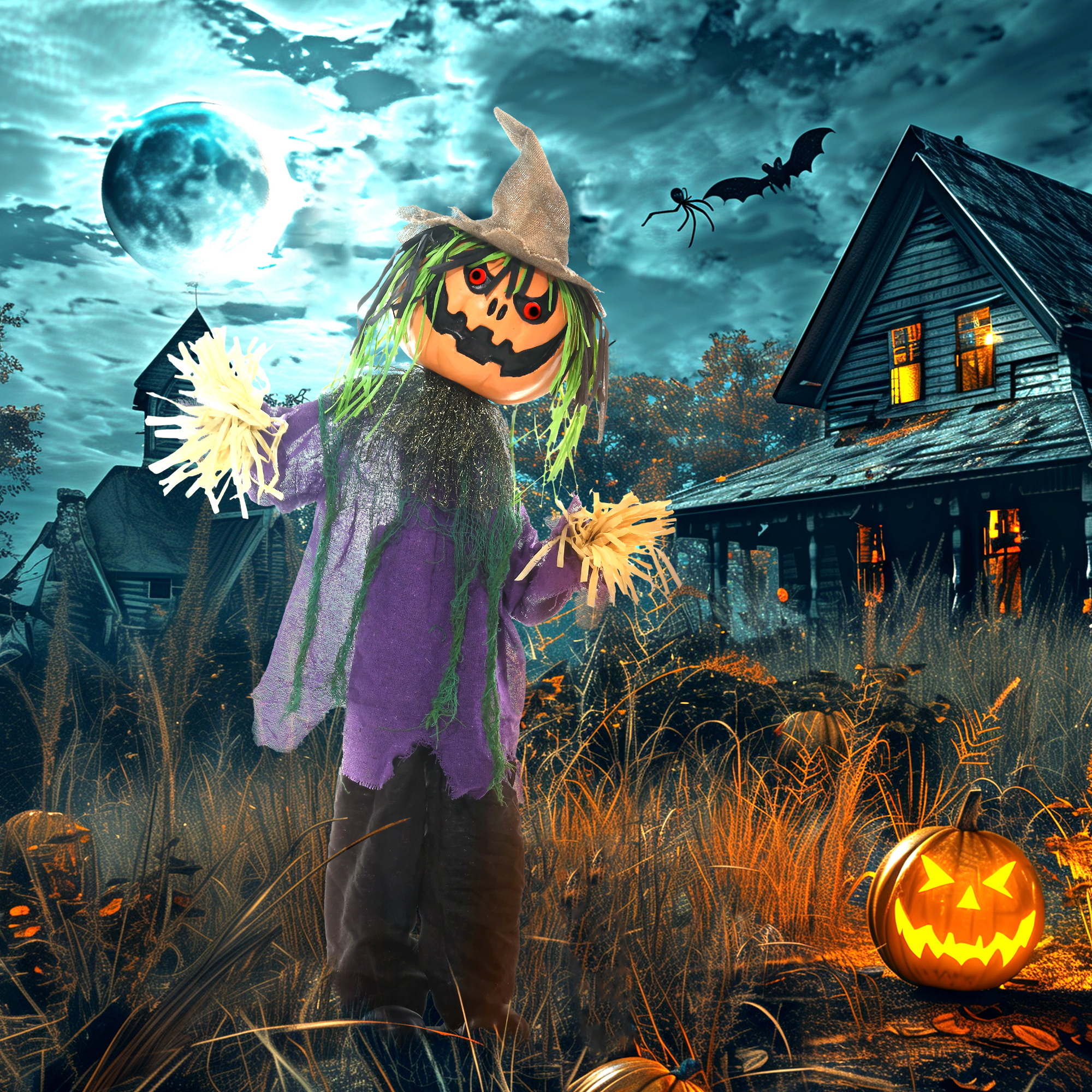 Pumpkin scarecrow halloween electronic animation doll no.