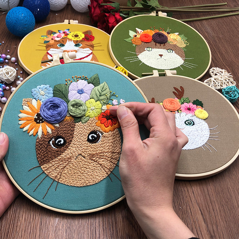 Embroidery Cat Embroidery Diy Three-dimensional Beginner — image 1