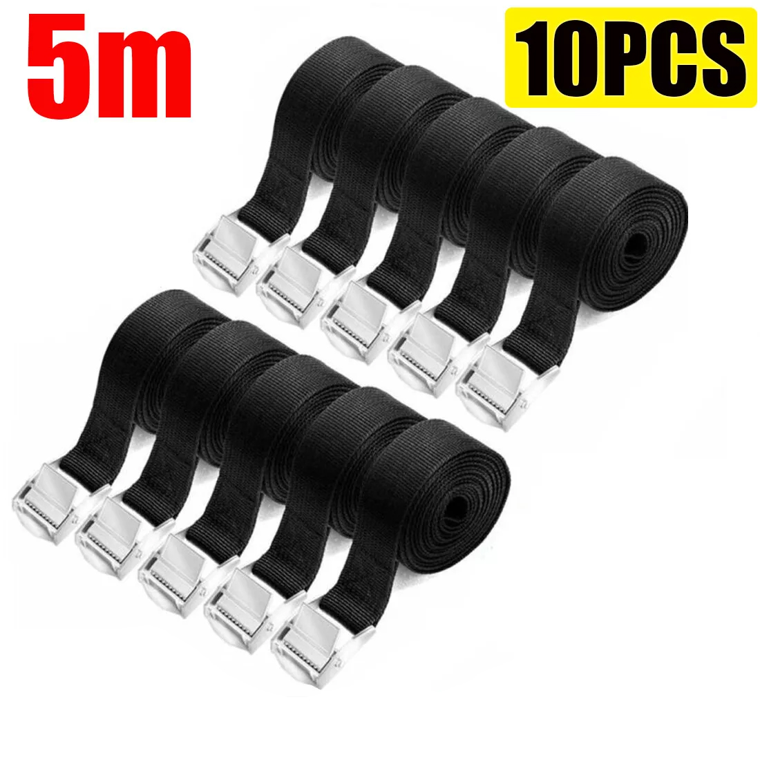 10 Correas de Amarre 5M con Hebilla de Trinquete - Carga Pesada 25mm - imagen 1