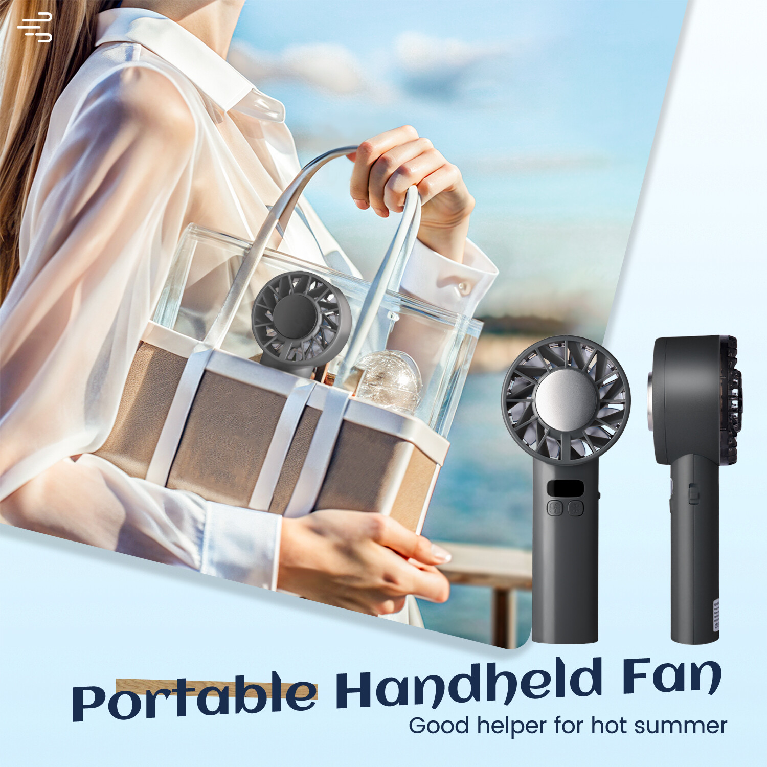 Handheld Portable Fan Speed1100 Adjustable Turbo Mini Fans 5000mAh Battery — image 3