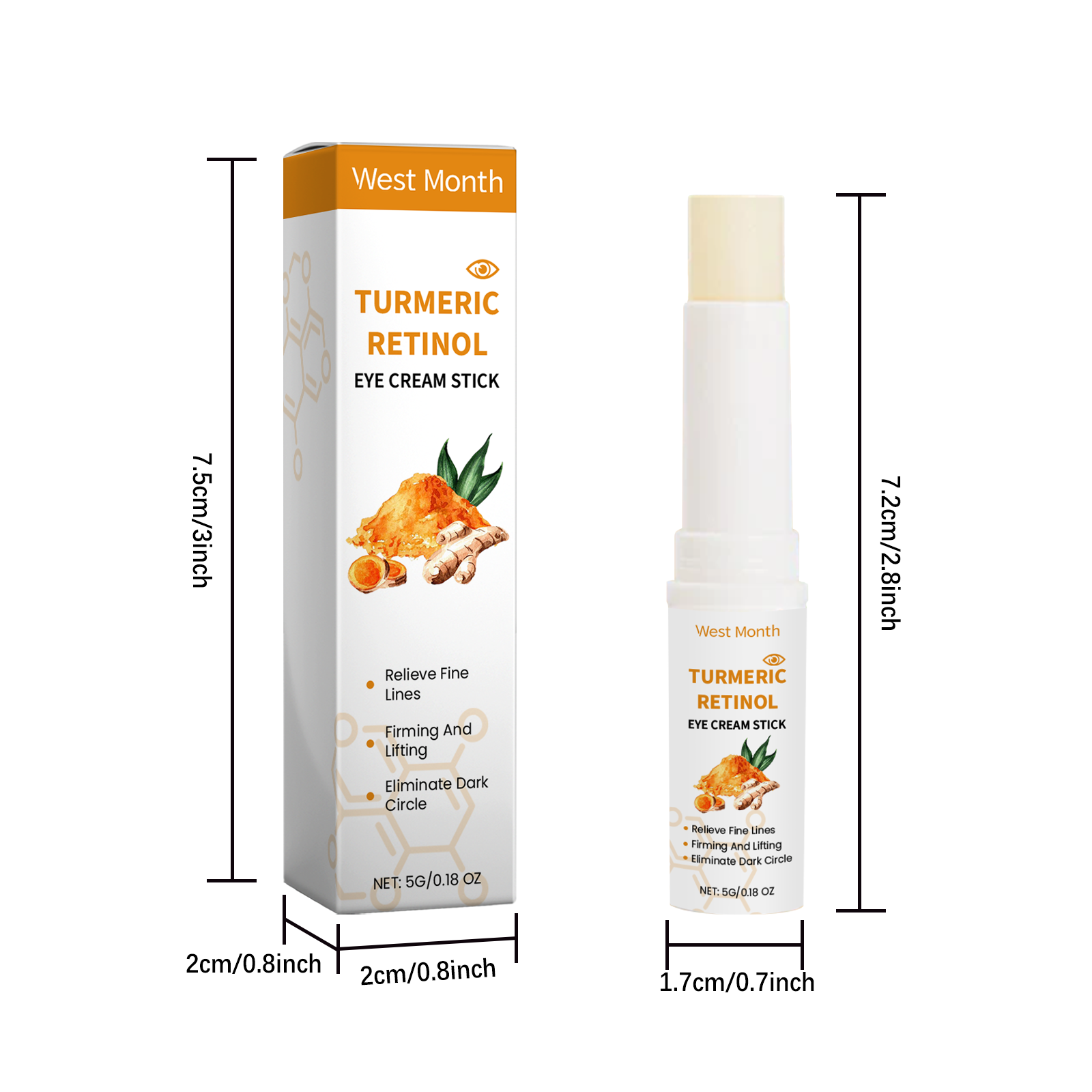 Turmeric Retinol Eye Cream Stick, Firming Brightening Under Eye Stick For Dark Circles Puffiness Fine… image 4