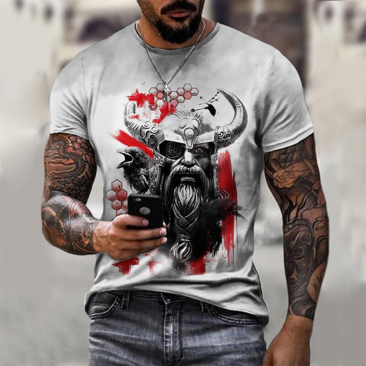 Title 6, T-shirt homme été imprimé 3D motif guerrier rét...