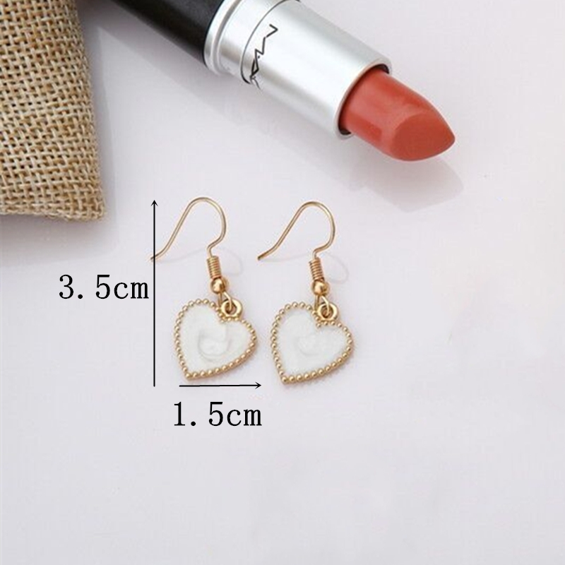 Geometric Hollowed Out Retro Bright Face Peach Heart Earrings Female