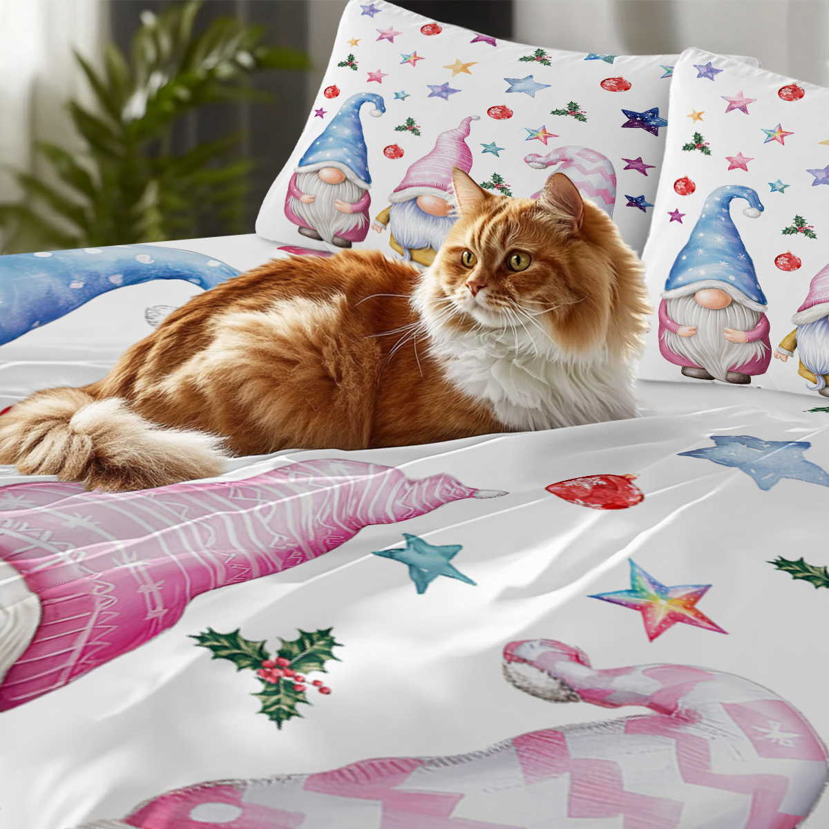 Christmas Flat Sheet Set Xmas Snowman Bed Sheets For Kids Teen Girls Winter Snowflakes Christmas Decor Bedding Set 1 Flat Sheet 1 Fitted Sheet & 2 Pillowcases