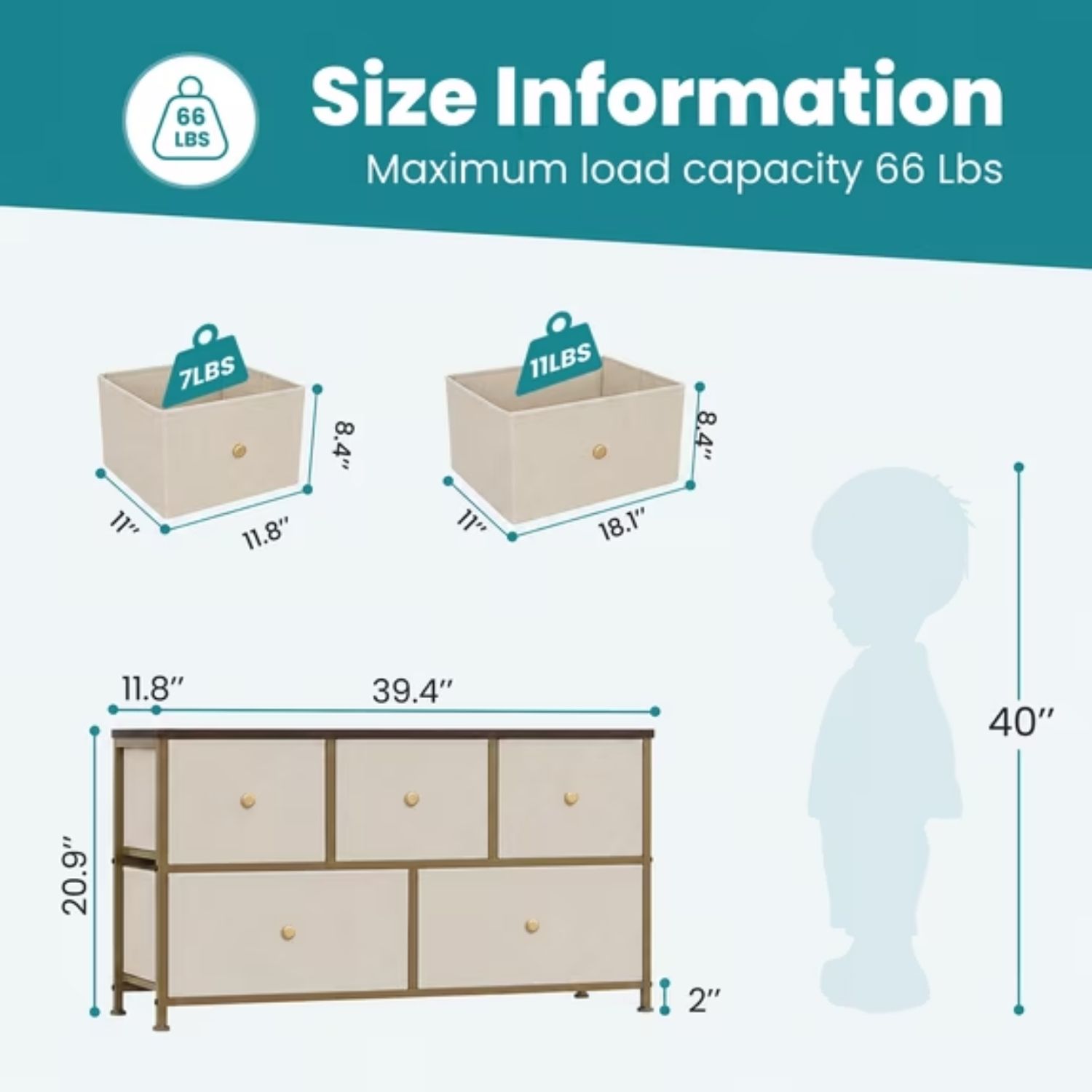 Fabric Dresser For Bedroom, Chest Of Drawers Organizer Storage Cabinet For Closet And Entryway image 10