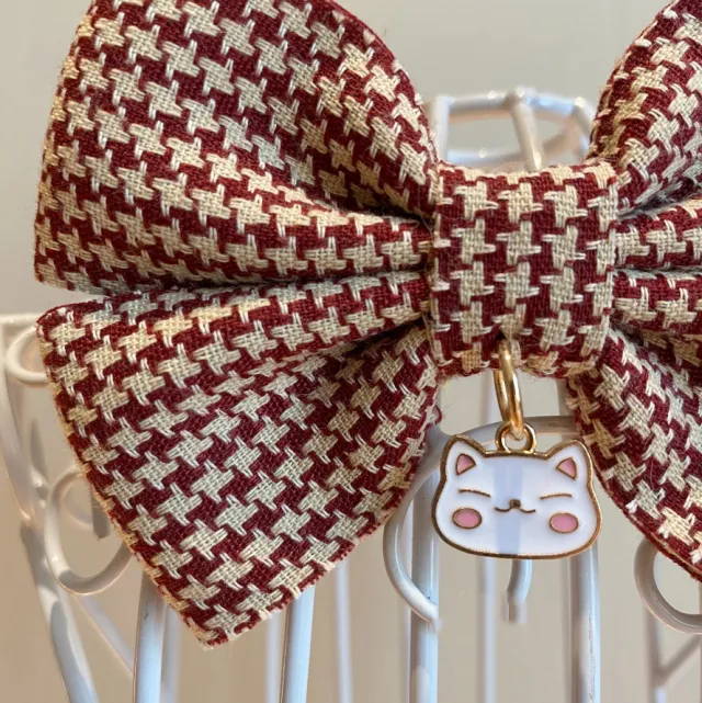 Pet Collar Puppet Cat Bow Decoration Wine Red Cat - Shop at LoveMi