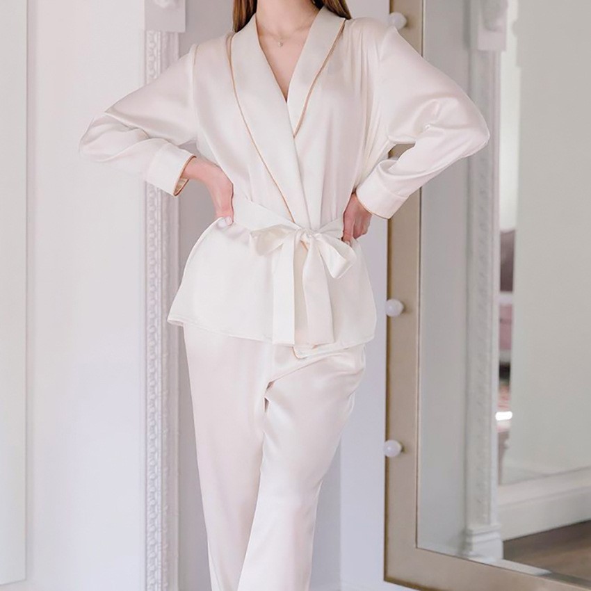 Lace-up Nightgown And Trousers Home Service Suit