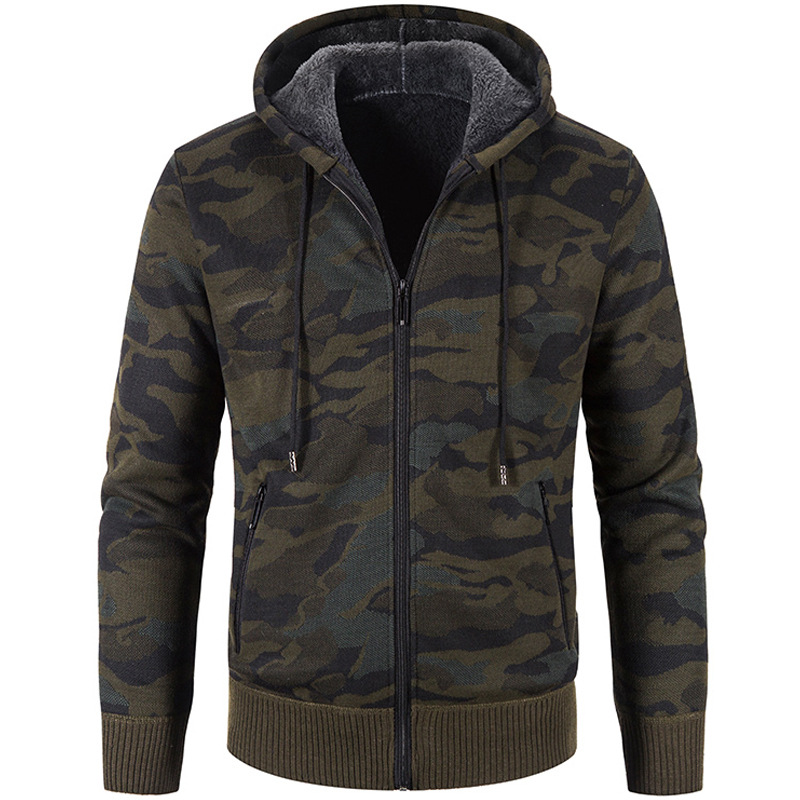 Outer Wear Camouflage Trend Sweater Top Clothes Men's Cardigan