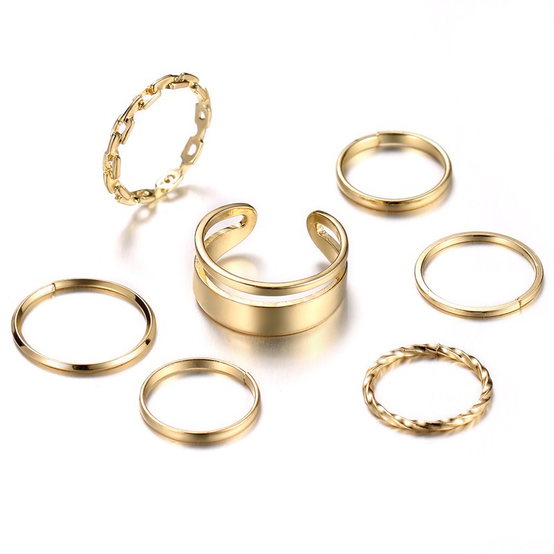 European And American Retro Female Simple Temperament Joint Ring Set