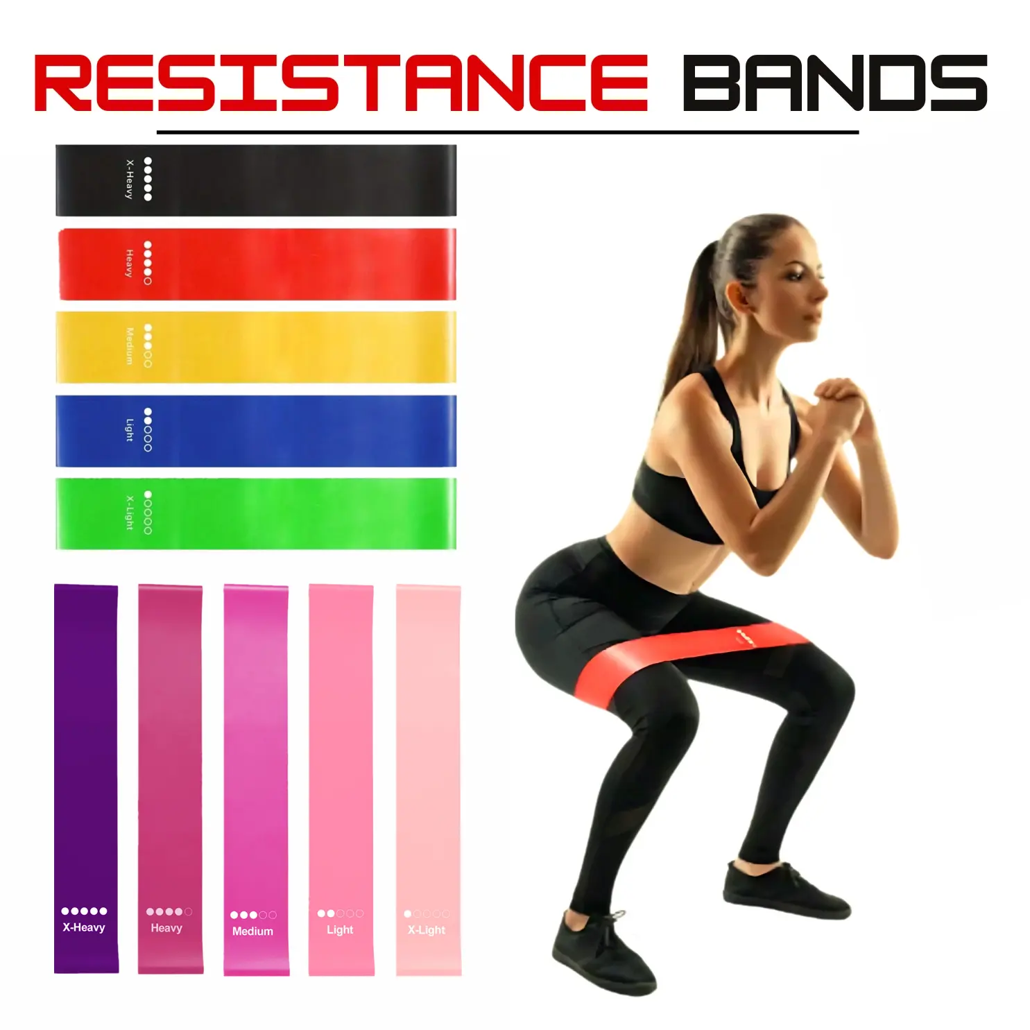 Resistance Bands Loop Set Of 10 Exercise