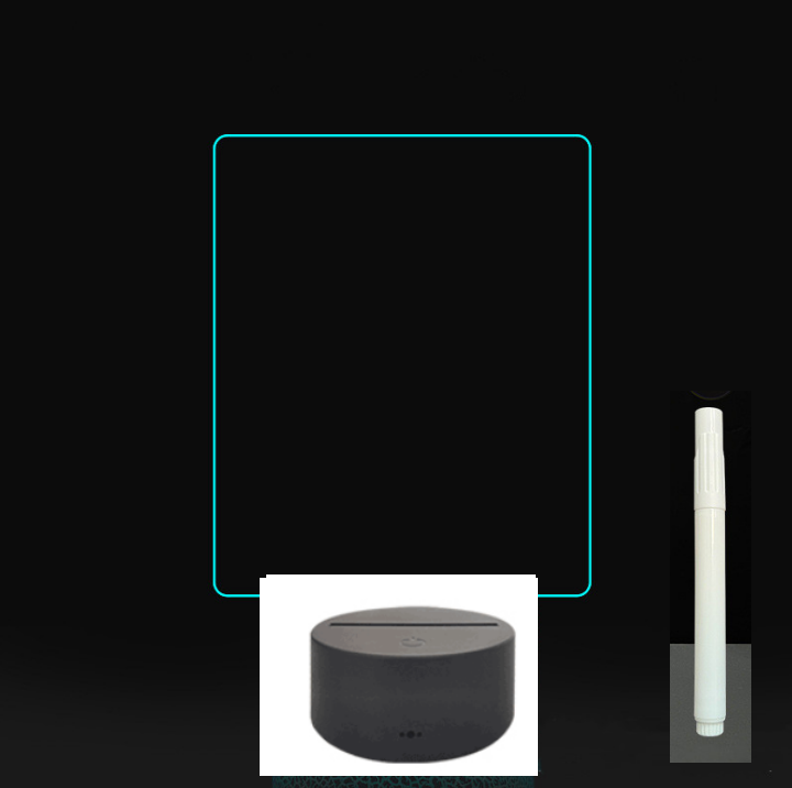 3D Acrylic Board Handwriting Message Board LED Light – Style4, Black A