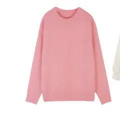 Women's Fashion Vintage Lace Dress - Pink Sweater - View 1
