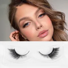 3d Three-dimensional Mink Hair False Eyelashes Natural Thick Eye Tail Lengthening Messy Curl - Black - View 1