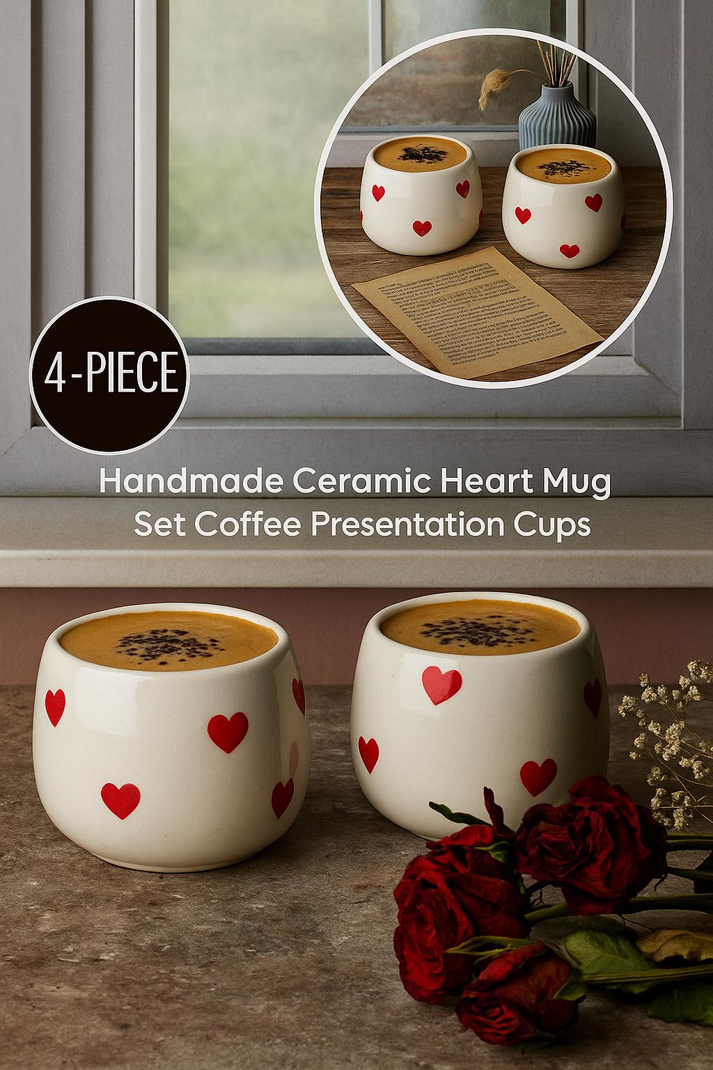 Handmade Ceramic Heart Bowl Set For Kitchen Decor And Romantic Table Settings 2