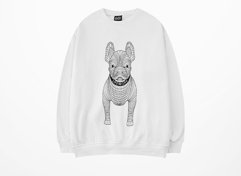 Cute Capless Round Neck Fashion Brand Men's And Women's Dog Head Clothes