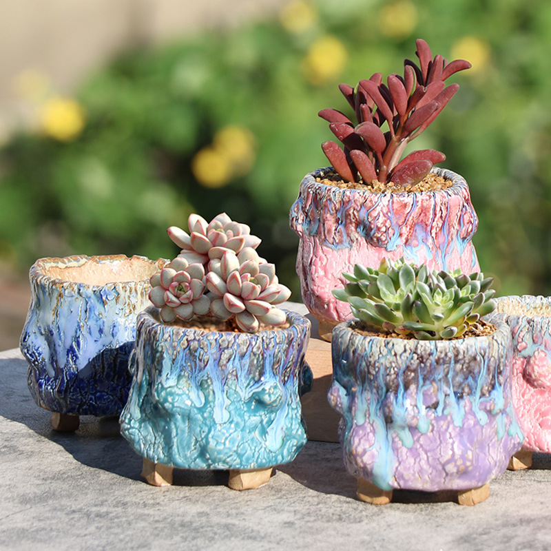 Succulent Flower Pot Ceramic Creative Personality Cute Hand Squeeze
