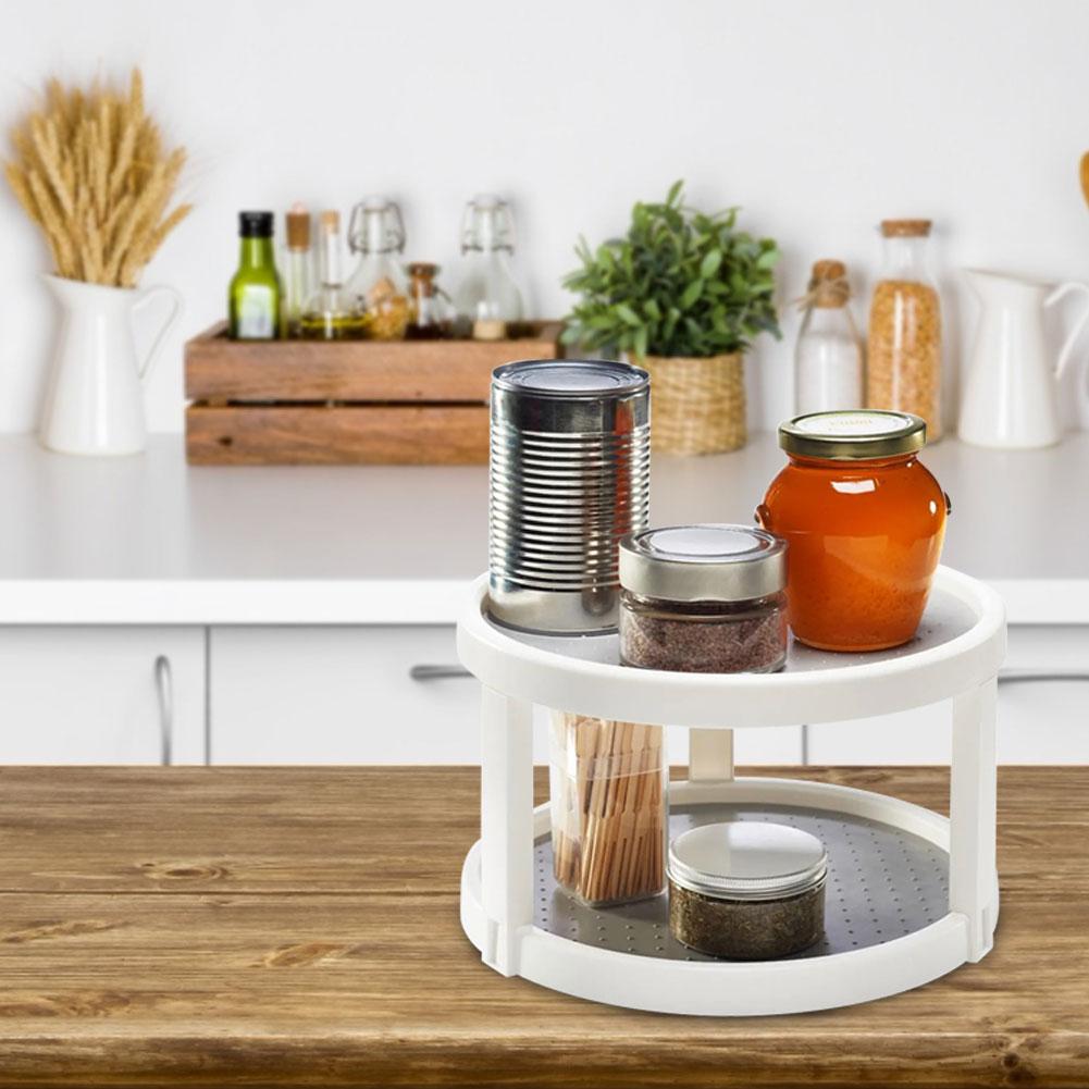 Title 3, Rotating double-layer desktop storage rack