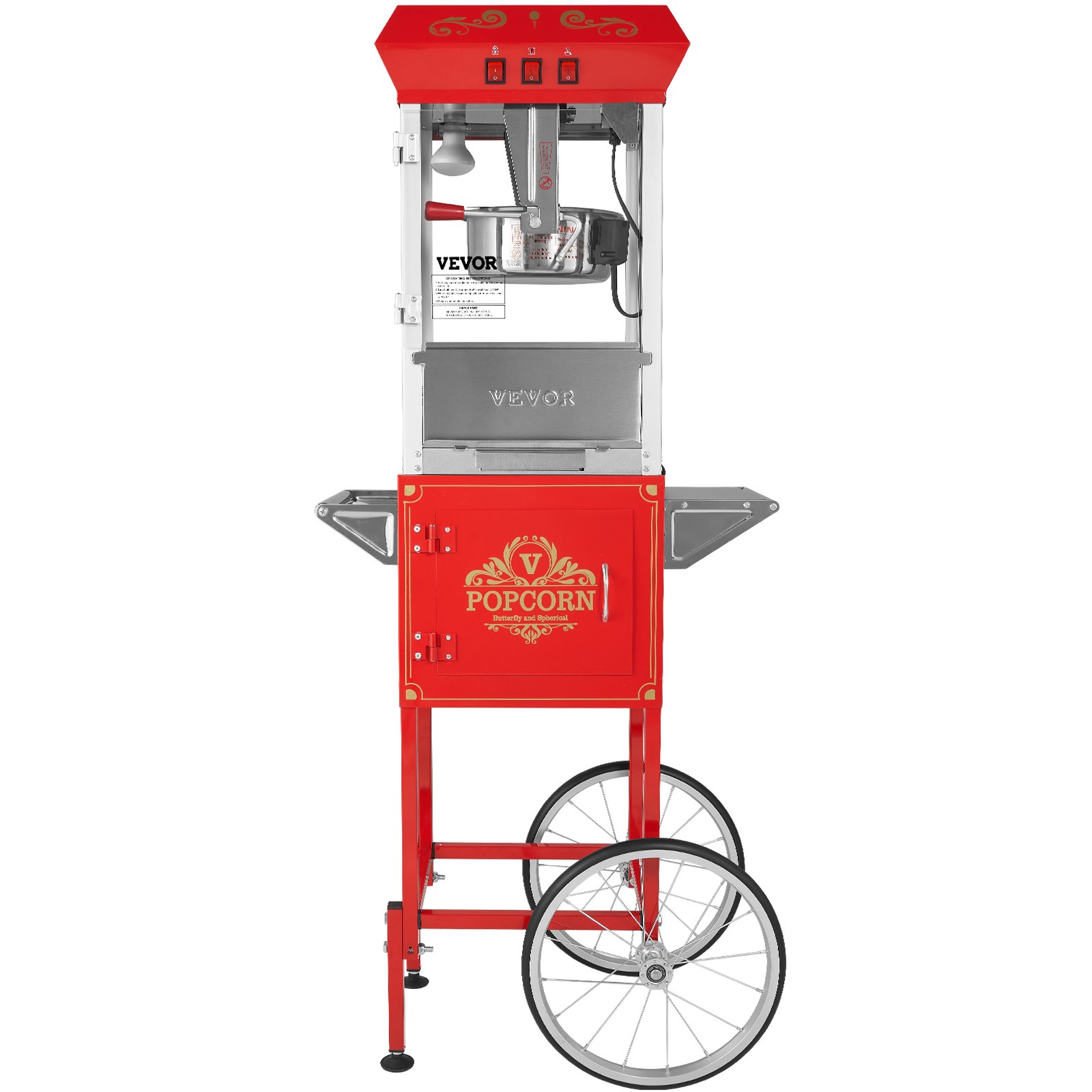 Popcorn Popper Machine 8 Oz Popcorn Maker With Cart 850W 48 Cups Red image 6