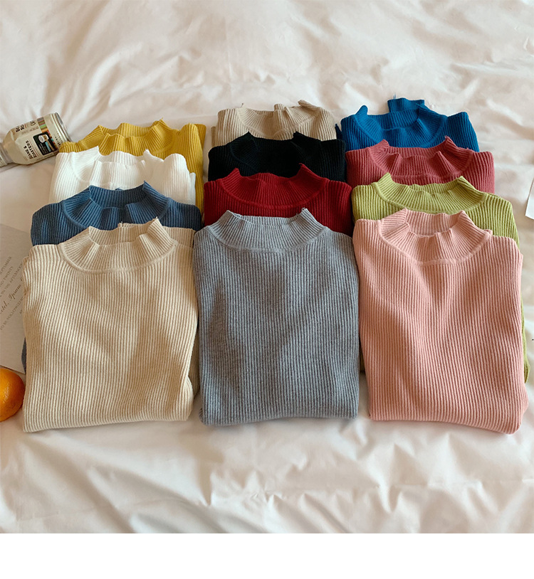 Title 29, Solid Color Pit Strip Knit Pullover Half Turtle...