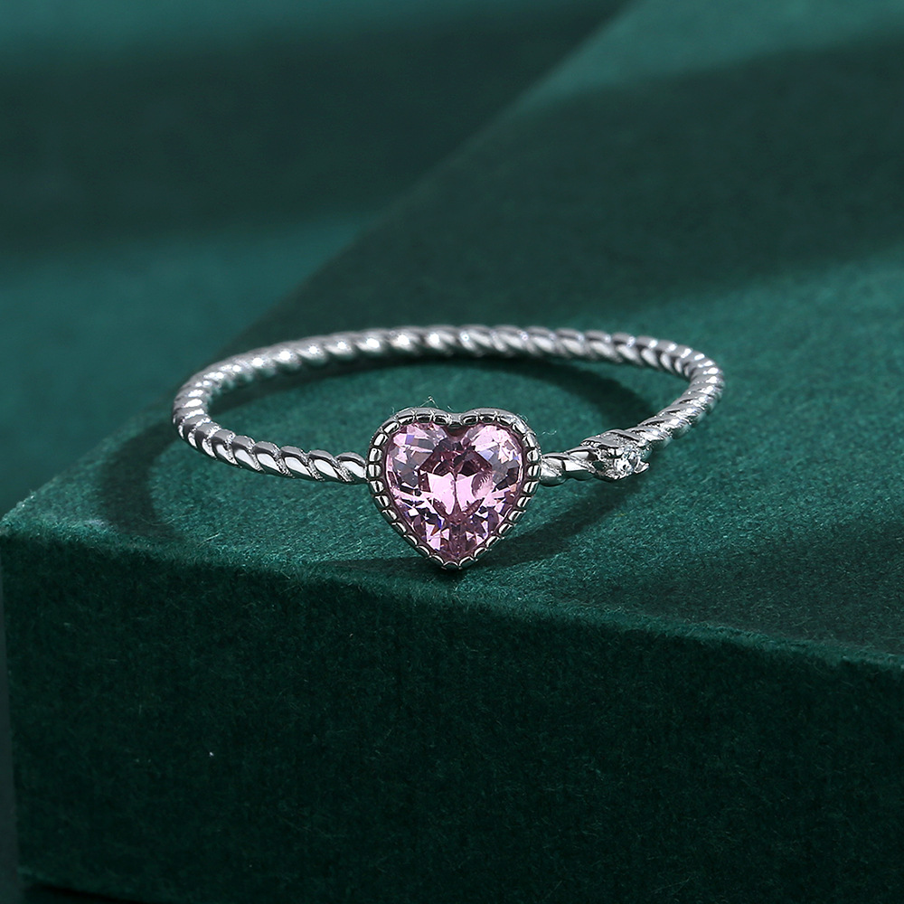 Twisted Rope Fried Dough Twist Crystal Lady's Ring