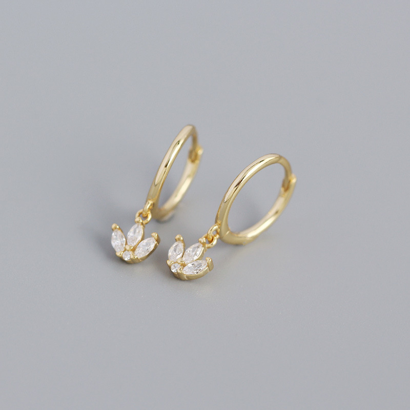 Ins Wind Light Luxury Geometric Horse Eye Zircon Earrings