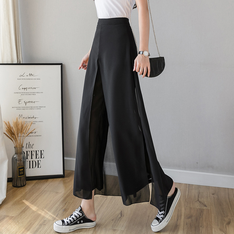 Title 7, High Waist Slim Fashionable Ice Chiffon Broad L...