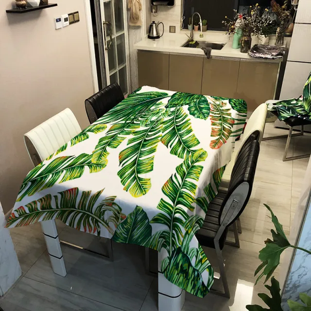 Green Leave Tablecloths Waterproof Kitchen Items - Shop at LoveMi