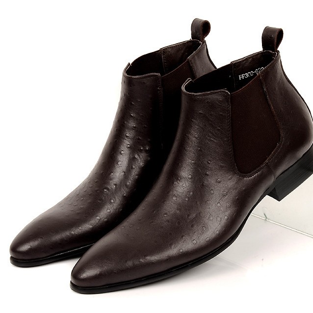 Formal Leather Boots Pointed Toe Small Size