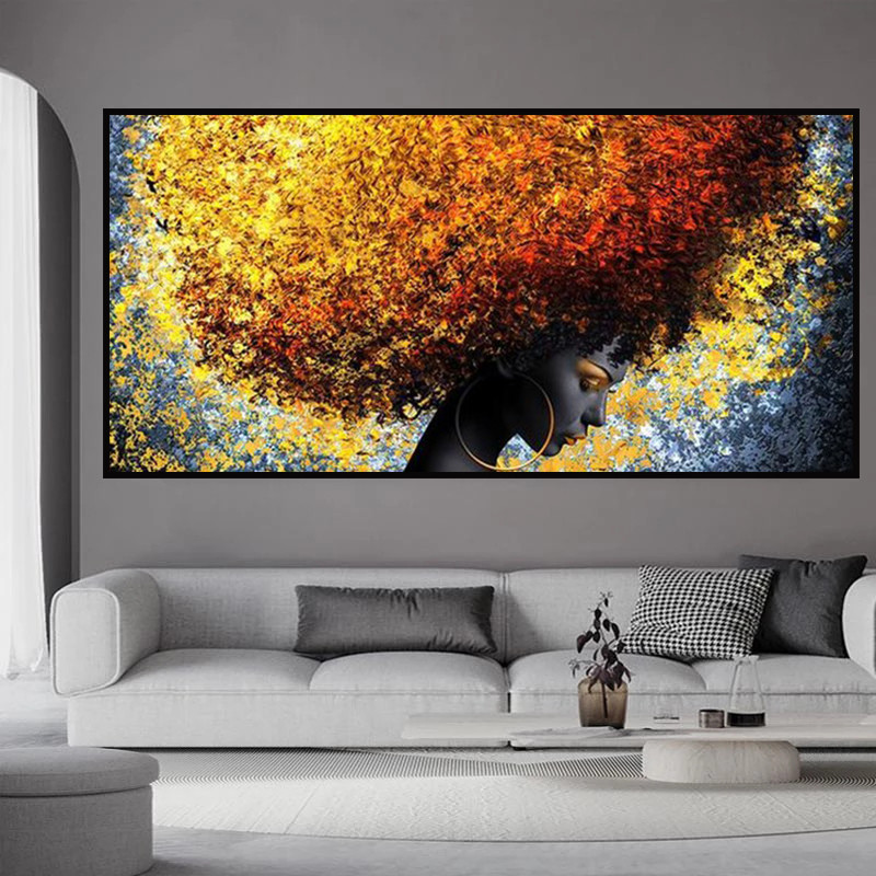 لوحة فنية على القماش - ملكة أفريقيا - ملصق نسائي