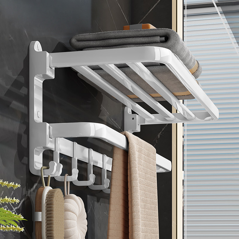 Toilet Hole-free Towel Holder White