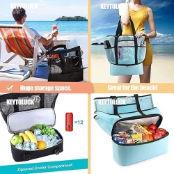 Waterproof Beach Bag With Cooler Compartment - Bags Sandproof For Women, Pool — image 5