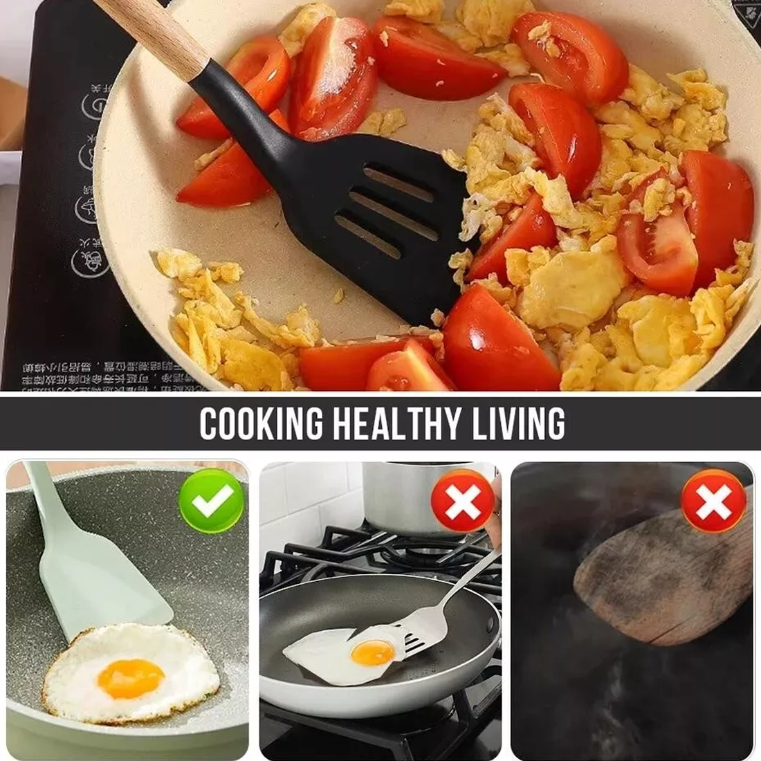 14-Piece Silicone Kitchen Utensils Set Non-stick Cooking Spoon And Baking Tools
