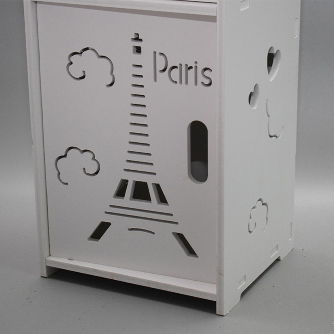 Bathroom Storage Waterproof Cabinet With Paper Drawer Tall White Toilet — image 6