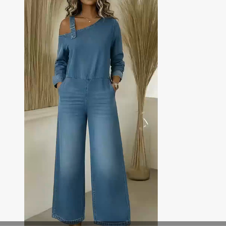 Cowboy One Neck Zipper Pocket Jumpsuit