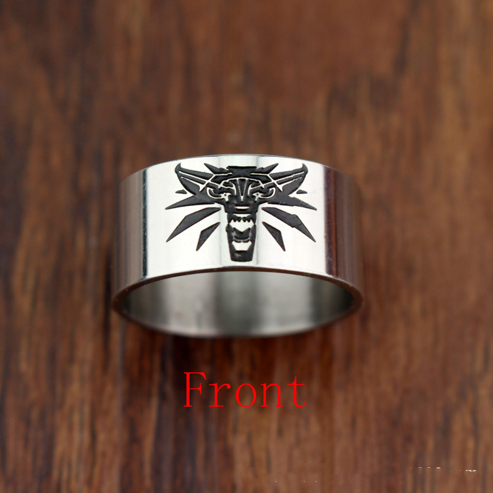 خاتم معدني بتصميم رأس ذئب عملاق قديم أنيق