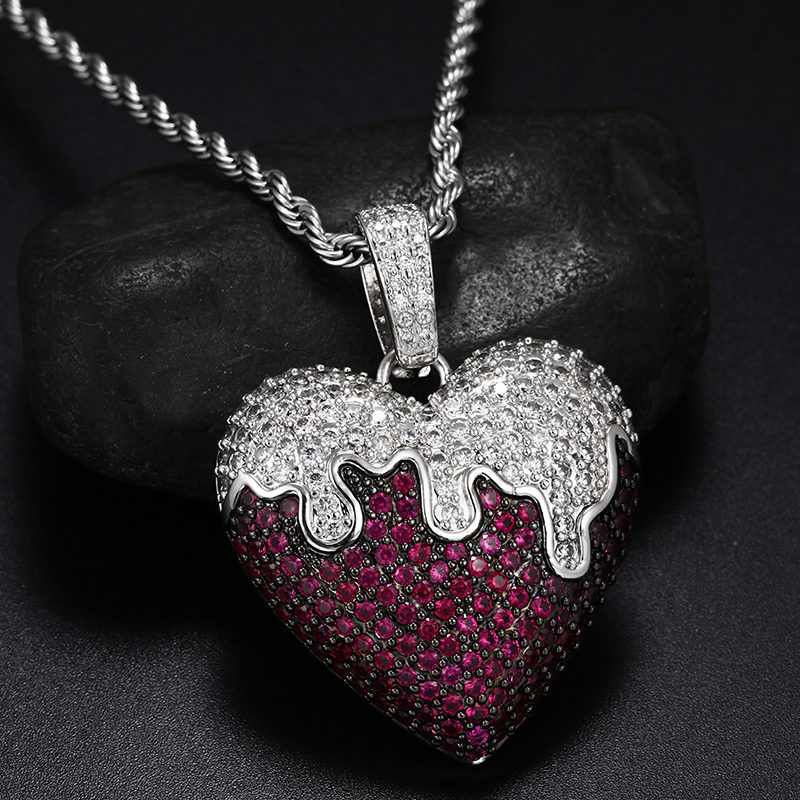 Colored Zircon Melting Love Pendant Hiphop Creativity