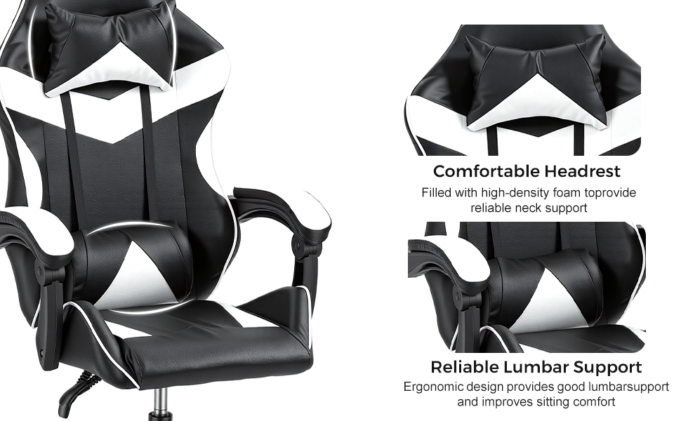 Gaming Reclining Swivel Chair For Adults,Ergonomic Racing PC With Lumbar Support — image 10