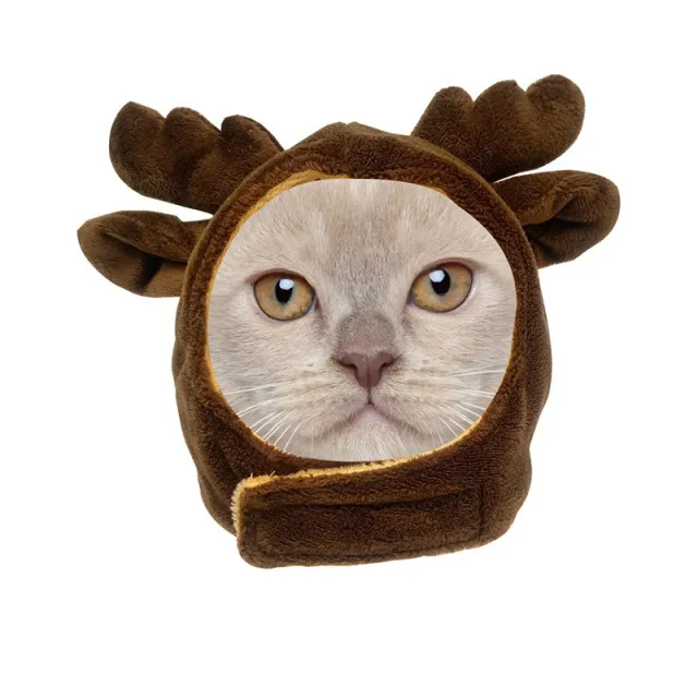 Cartoon Shaped Dog Headgear Cat Hat Cross Dressing Party Selling Cute Pet Clothing Elk - Shop at LoveMi